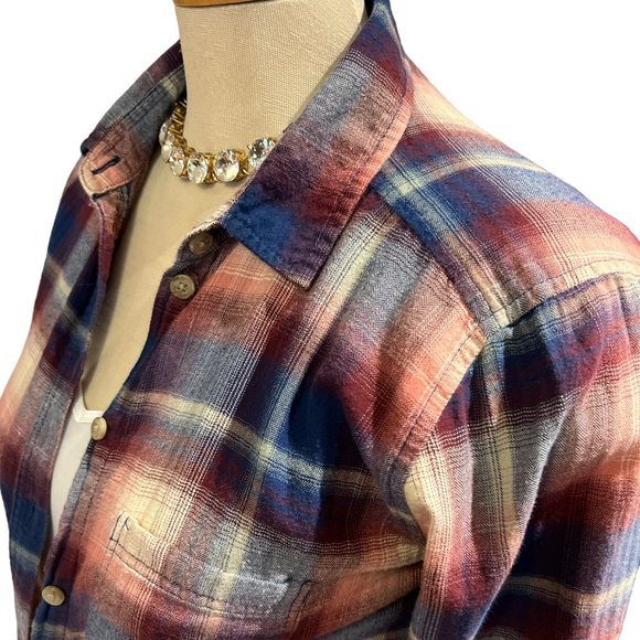 AMERICAN EAGLE OUTFITTERS Plaid Shirt Size Small Cotton Long Sleeves - Picture 4 of 12